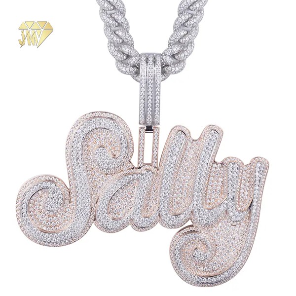 Initial Chain Necklace Moissanite Rose Gold Plated Bulk Orders